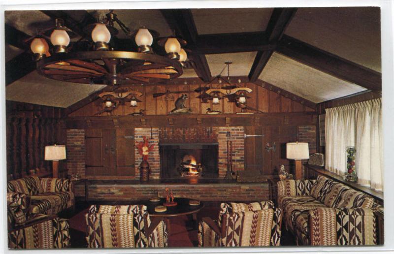 Jawacdah Farms Lounge Interior Batesville Indiana postcard