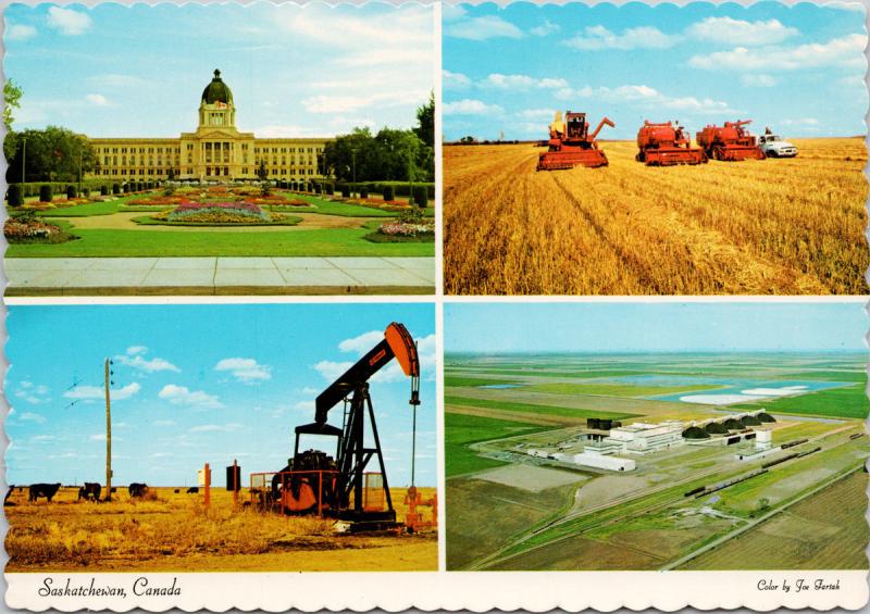 Saskatchewan SK Multiview Unused Vintage Postcard D55