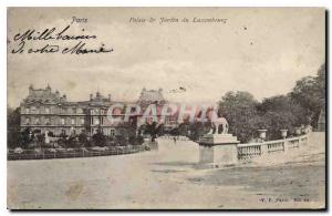 Postcard Old Paris Palace and Luxembourg Gardens