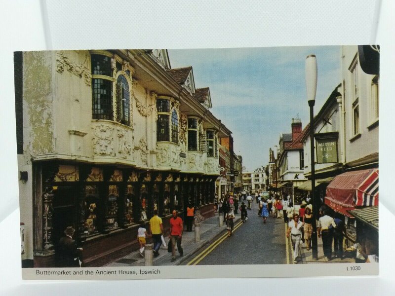 Vintage Postcard Buttermarket  Ipswich Suffolk  1960s