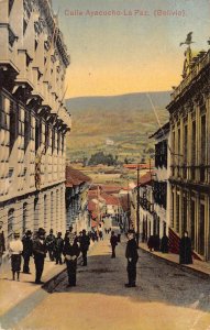 Bolivia Calle Ayacucho La Paz vintage postcard B948