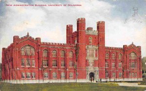 New Administration Building University of Oklahoma Norman 1910c postcard