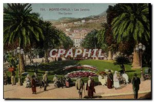 Old Postcard Monte Carlo gardens