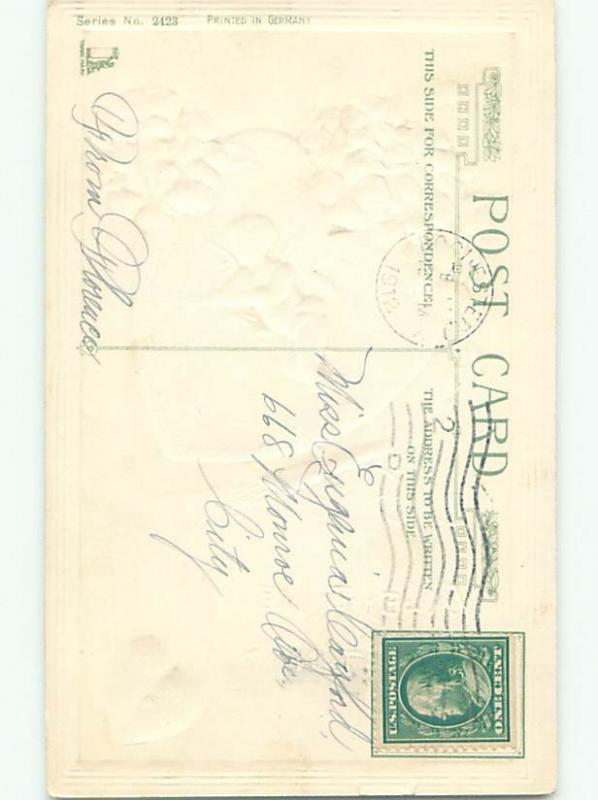 Divided-Back CUPID VALENTINE SCENE Cute Postcard W7690