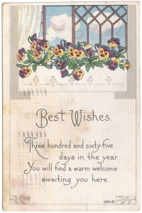 Best Wishes For 365 Days - Vintage 1915 Postcard