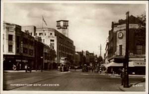 Leicester England Humbestone Gate Double Decker Bus Real Photo Vintage Postcard