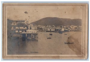 Panama Postcard RPPC Photo Water Front Marina Hotel The Fair La Feria  Boats