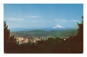 OR - Portland. Aerial View, Mt. Hood in Distance