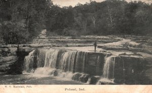 Vintage Postcard 1907 Waterfalls Scenic Picturesque View Falls Poland Indiana IN