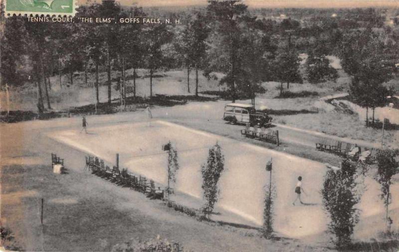 Goffs Falls New Hampshire The Elms Tennis Court Vintage Postcard JD933890