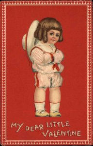 Valentine Little Boy in Red Sailor Suit c1910 Vintage Postcard