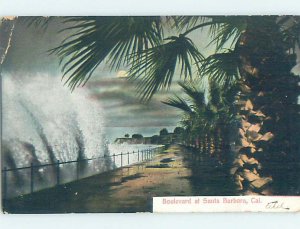 Divided-back CRASHING WAVES ON THE BOULEVARD Santa Barbara California CA AD8147