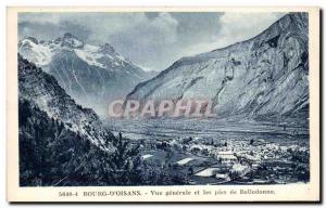 Old Postcard Bourg D & # 39Oisans General view and peaks of Belledonne