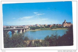 An Elevated View Of The City Of Bridges, Saskatoon, Saskatchewan, Canada, 1959