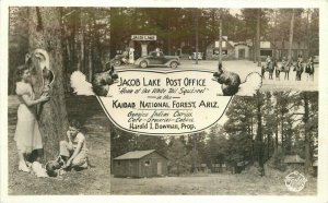Arizona Gas Station Frasher Jacob Lake Post Office Kaibab 1940s Postcard 6803