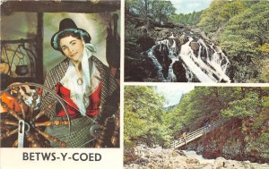 US53 UK  folklore Wales Betws-y-Coed multi waterfall traditional costume 1969