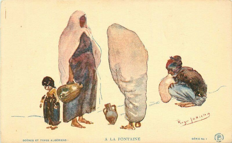 Algeria North Africa 1920s Ethnic Types Artist impression Postcard 22-2406