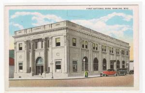 First National Bank Rawlins Wyoming 1920s postcard
