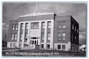 Roundup Montana MT Postcard Musselshell County Court House c1920's RPPC Photo