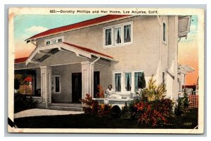 Vintage 1920's Postcard Actress Dorothy Phillips at Home Los Angeles California