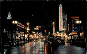 Buffalo New York After Dark Theatre, Restaurants c1950-60s Vintage Postcard