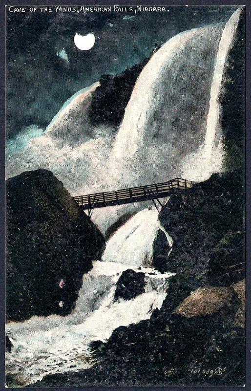 Cave of Winds Night View Niagara Falls NY Used 1908