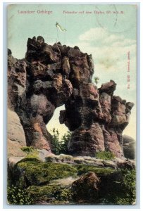 1908 Rock Gate On The Topfer Lusatian Mountains Oybin Saxony Germany Postcard