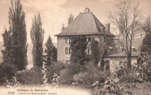 Chateau de Bellerive Castle GENEVA Switzerland Vintage Postcard 1909