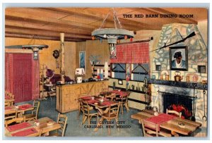 Carlsbad New Mexico NM Postcard Cavern City Red Barn Dining Room Interior c1940