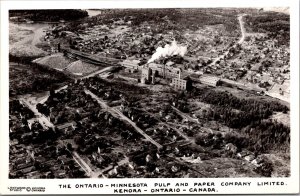 RPPC Aerial View Ontario-Minnesota Pulp and Paper Co Kenora Ontario Postcard V57