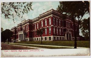 1909 APPLETON Wisconsin WI Postcard APPLETON HIGH SCHOOL Outagamie County