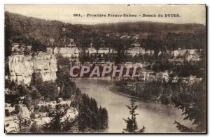 Old Postcard Frontiere Franco Suisse Basins of Doubs