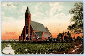 East Cowick Yorkshire England Postcard Cowick Church 1905 Antique Posted