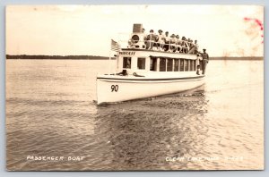 Clear Lake Iowa~Passenger Excursion Boat Princess~Captain~1940s RPPC