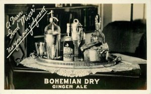 Advertising Bohemian Dry Ginger Ale Interior RPPC Photo Postcard 10624