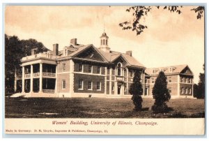 c1940 Women Building University Exterior Illinois Champaign IL Vintage Postcard