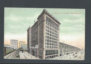 Ca 1909 Post Card Chicago IL La Salle St Station  Built 1852