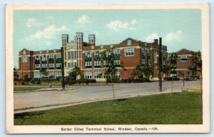 WINDSOR, Ontario Canada ~ BORDER CITIES TECHNICAL SCHOOL c1920s-30s Postcard