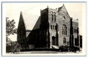 Independence Missouri RRPC Photo Postcard LDS Stone Church Exterior View c1940