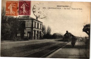CPA AK CHATELAUDREN - La Gare – Train de Paris (211195)