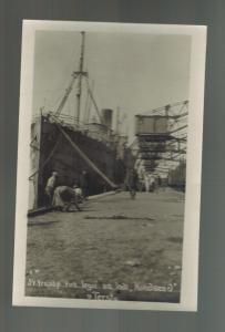 1919 Real Picture Postcard Czech Legion  Ship at Dock in Vladivostock Russia