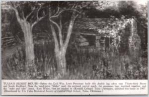 RPPC, Tulsa Oklahoma's Oldest House, Perryman Cabin Vintage Postcard M07