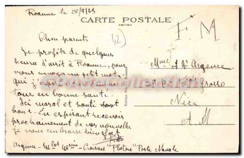 Old Postcard Roanne Panoramic