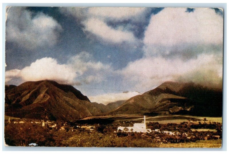 c1960 Maui Isle Two Mountains Haleakala Waialulu Hawaii HI Color Card Postcard