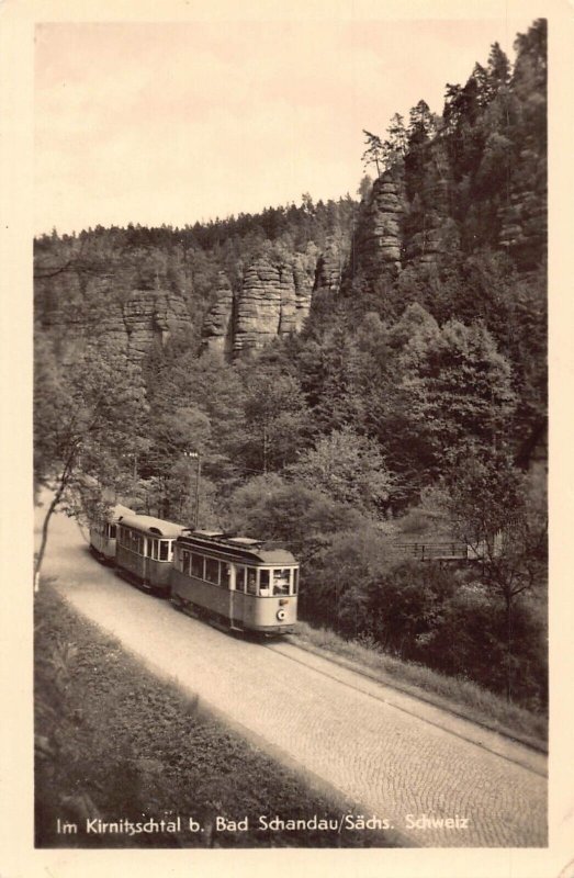 A243 Germany Im Kirnitzschtal Bad Schandau Train Railway vintage postcard
