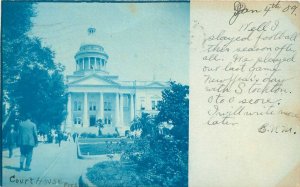 Postcard RPPC California Fresno 1909 Cyanotype Courthouse 23-10861