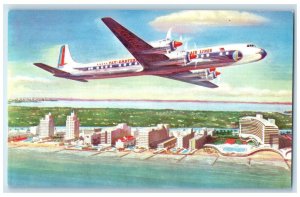 c1960 Eastern Air Lines Golden Falcon DC-7B Vintage Antique Unposted Postcard