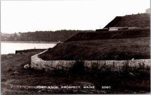 RPPC Fort Knox, Penobscot River Prospect Maine Vintage Postcard K15