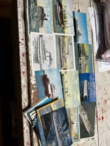 COLLECTION LOT OF 70 VINTAGE BOAT SHIP SHIPS POSTCARDS