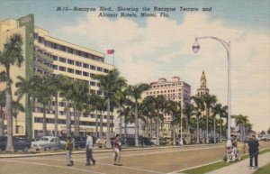 Florida Miami Biscayne Boulevard Showing Biscayne Terrace & Alcazar Hotels Cu...